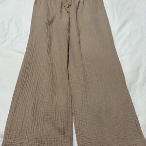 ICHI wide leg pure cotton gauze pants